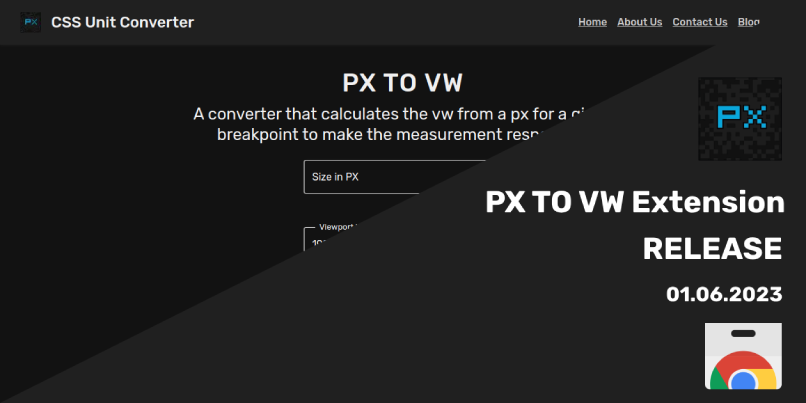 PX to VW Chrome Extension Release